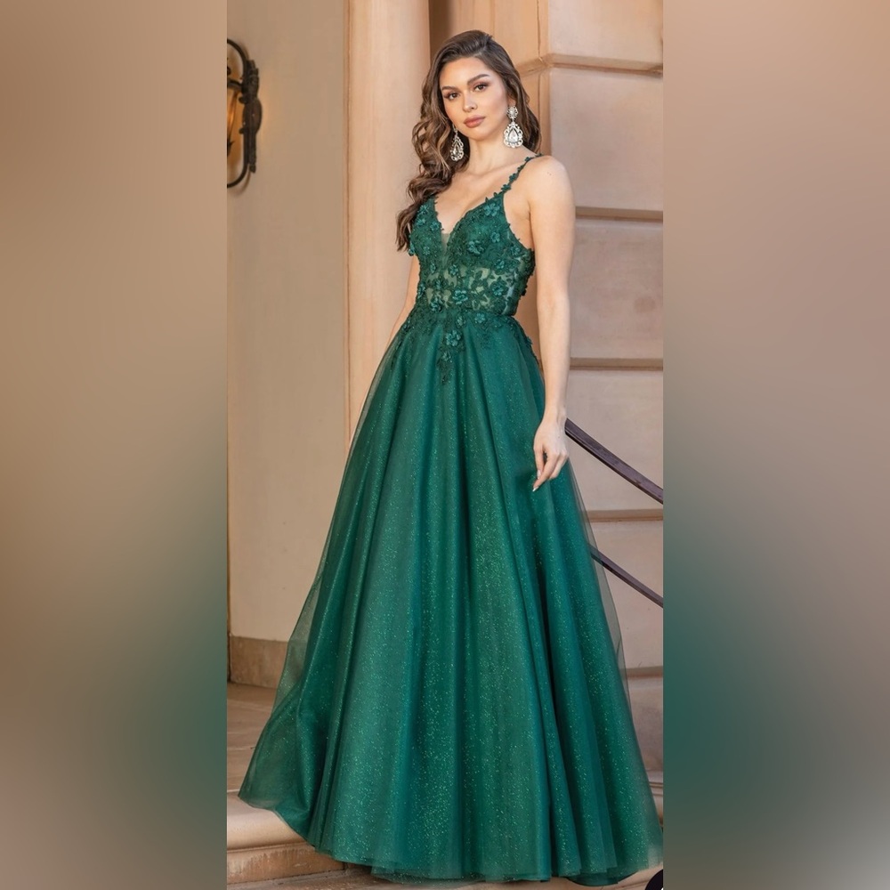 Shimmer A-line Prom Ball Gown